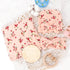 DRESHOW BQUBO Baby Girl Newborn Floral Receiving Blankets with Bow Hat Headband Wooden Birth Announcement Card Set Newborn Baby Swaddling Hats Sle...