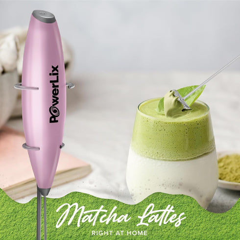 PowerLix Milk Frother Handheld Battery Operated Matcha Sets for Coffee, Latte, Cappuccino, Hot Chocolate, Durable Mini Drink....