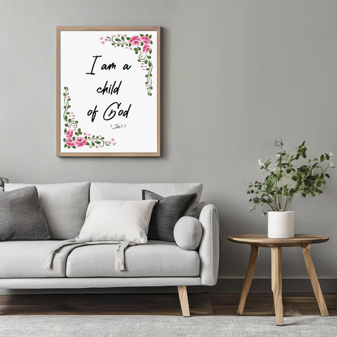 Posterizer 1 pcs-I'm A Child of God-Religious Posters-Typography Art-Gifts for Christians - Decor for Home & Office- UNFRAMED Wall Art...