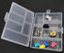 4 Pack Mini Clear Plastic Jewelry Box,6 Grid Small Craft Storage bead organizer with Hanging Design...