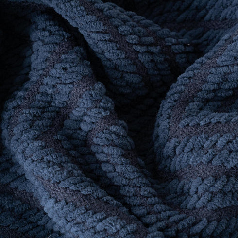 BATTILO HOME Navy Blue Throw Blanket for Couch, Knitted Blue Blanket Throw 50'' x 60'', Super Soft Warm Navy Throws for Chair Sofa Home Decor...