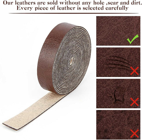 GORGECRAFT 1/2" Wide Dark Brown Faux Grain Buffalo Leather Strip Cord 79" Long Single Sided Leather Roll 1.2mm Thick Matte Synthetic Leather Cord ...
