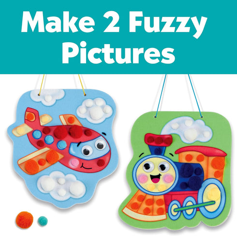 Creativity for Kids Pom Pom Pictures: Transportation - Train and Plane - Preschool Learning Activity, Sensory Toys for Toddlers Ages 3-4+...