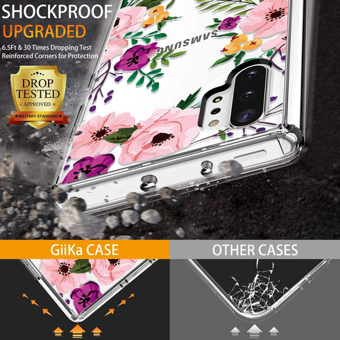 GiiKa Galaxy Note 10 Plus Case, Clear Girls Women Heavy Duty Shockproof Protective Hard PC Back Case with Slim TPU Bumper Cover Phone Case for Sam...