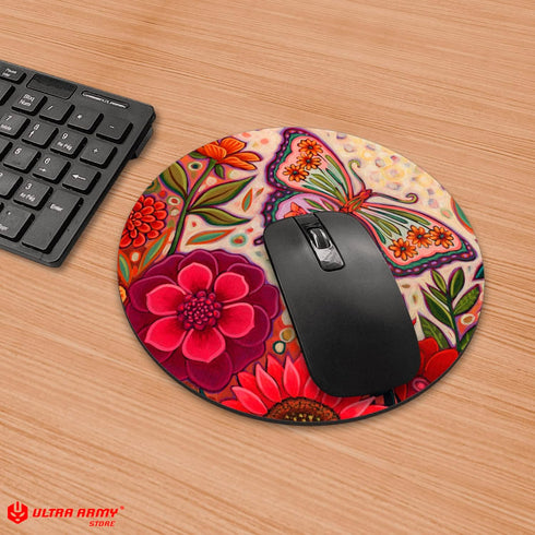 Mouse Pad Round - 7.5 x 7.5 inch x 2mm - ANTI SLIP BASE - ULTRA SMOOTH SURFACE- COMFORT and PRECISION CONTROL – COOL, CUTE and FUNNY DESK ACCESSOR...
