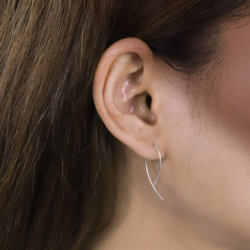 Boma Jewelry Sterling Silver Wire Loop Pull Through Threader Hoop Earrings...