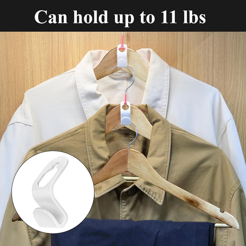 Hanger Connector Hooks – 50-Pack Clothes Hanger Connector Hooks – Space-Saving Hanger for Closet Organizer – Cascading Space Saver Hangers for Sma...