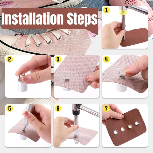 Eyelet Grommet Set for Leather Craft Clothes Sewing Accessories with Setting Tools and Storage Box for Fabric Tarps Curtains(5mmx220pcs)...