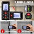 Laser Measure 196ft, Charcity Laser Distance Meter 60M(M/in/F) with 2 Bubble Levels, Mute Function IP54 Waterproof Large LCD Backlit, for Pythagor...