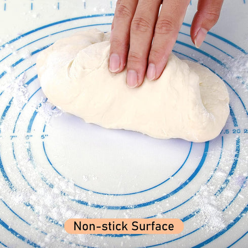 Silicone Baking Mat with Measurements, Pastry/Fondant/Dough Rolling Counter/Oven Liner Mat, 20''(W)28''(L) Blue...