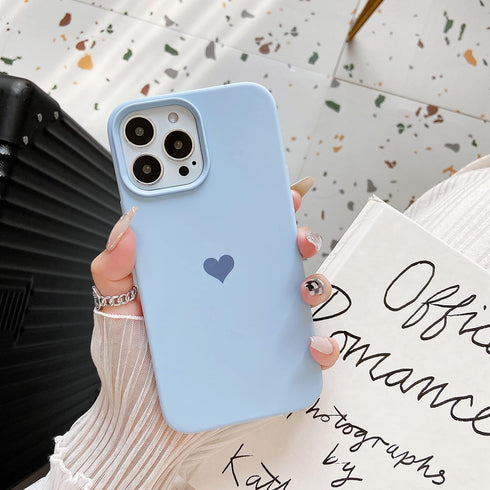 Jmltech Compatible with iPhone 13 Pro Max Case Silicone Women Girls Blue Heart Design Slim with Soft Anti-Scratch Microfiber Lining Protective Pho...