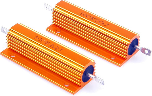 100 Watt 2 Ohm 5% Wirewound Resistor Electronic Aluminium Shell Resistors Gold (Pack of 2)...