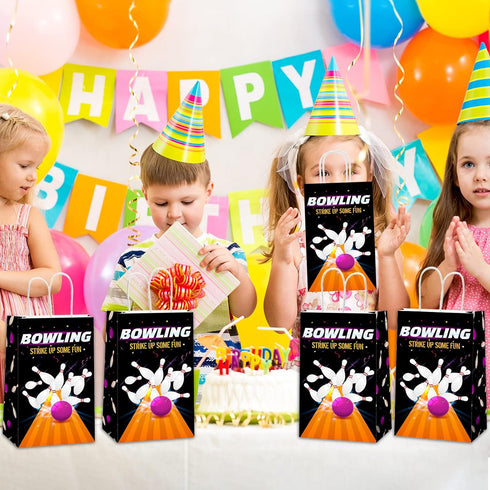 chiazllta 12 Pieces Bowling Party Gift Treat Bag Bowling Ball Candy Goodie Favor Bags with Handle for Bowling Theme Birthday Party Baby Shower Fav...
