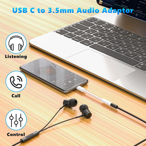 Lezaface USB-C to 3.5mm Female Headphone Jack Adapter, 2Pack, Compatible with iPhone 15/15 Plus/15 Pro/15 Pro Max......