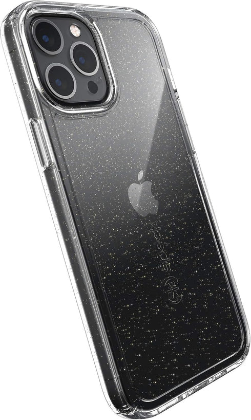 Speck Products Gemshell Glitter iPhone 12 Pro Max Case, Clear/Clear with Gold Glitter (137611-9221)...