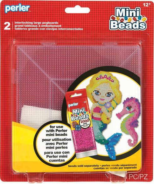 Perler Mini Beads Large Square Mini Pegboard Set, 2 Pcs...