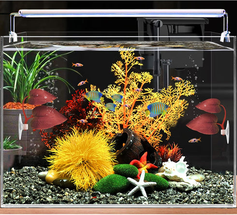 WishLotus Betta Leaf, 2 Pack Lightweight Realistic Betta Leaf Hammock Double Leaf Design Fish Tank Plant Decoration for Betta Habitat Aquarium Dec...