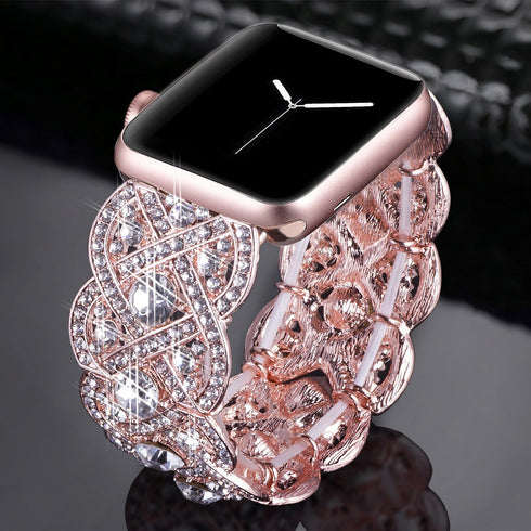 VIQIV Bling Bands for Apple Watch 40mm 44mm Iwatch Series 4 3 2 1, Diamond Rhinestone Stainless Steel Metal Bracelet Wristband Strap for Women...