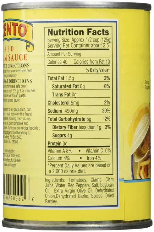 Cento Foods Red Clam Sauce 10.5 Oz, 10.5 OZ...
