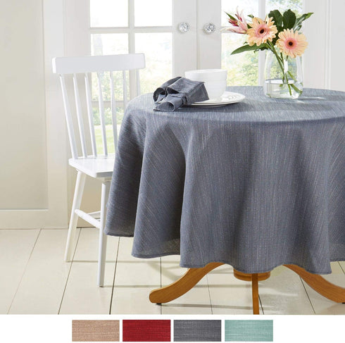 TOWN & COUNTRY LIVING Harper Stain and Water Resistant Tablecloth Single Pack, Grey Flannel, 70" Round...