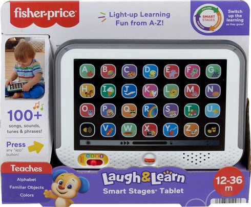Fisher-Price Laugh & Learn Toddler Learning Toy Smart Stages Tablet Pretend Computer with Music & Lights for Ages 1+ Years...