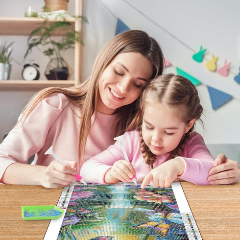 MOGTAA Butterfly Diamond Art Painting Kits for Adults, Full Drill Flowers Diamond Painting Kits for Beginners, DIY 5D Landscape Diamond Dots Kits ...