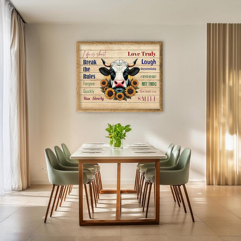 Posterizer 1 pcs-Break the Rules-Rustic, Farmhouse, Country Poster-Art for Animal Lovers-Motivational & Inspirational Art- Gift for Men Women Entr...