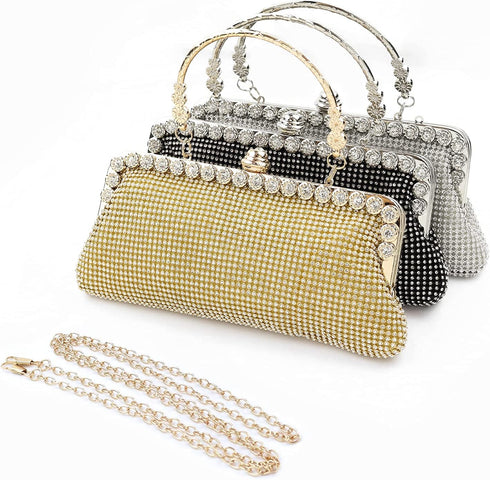 Evening Clutch Purse Small Crystal Clutch Sparkling Handbag for Women Wedding Evening Formal Bag...