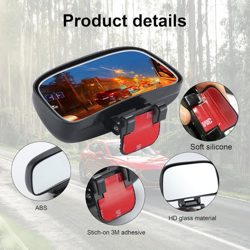 LivTee Blind Spot Mirror, Adjustable Mounted Blindspot Mirror HD Glass Wide Angle View, Side Rearview Mirror Universal, Black...