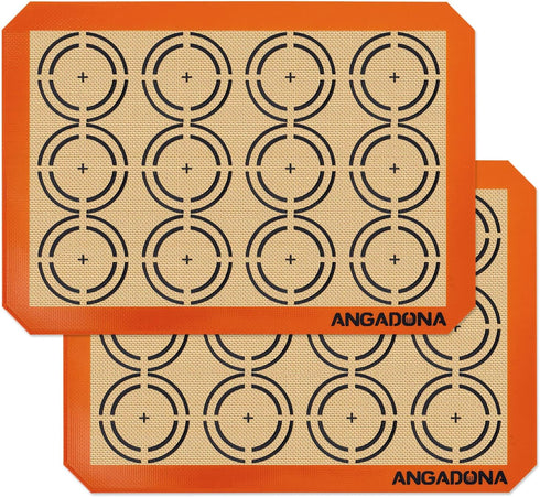Silicone Baking Mat Sheets Set, Easy Clean &Non-Stick Food Grade Reusable Baking Mat, 2 Half Sheet Cookie Baking Mats Silicone for Oven, Make Maca...