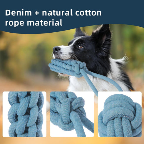 Dog Rope Toys for Small Large Dogs, Puppy Teething Chew Pull Toy, Dog Toys for Aggressive Chewers, Tug of War Dog Toy Teeth Cleaning Gum Massage,D...