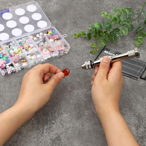21 Pieces Pin Vise Hand Drill Bits Set Include Hand Drill Pin Vise Spiral Rotary Tool with 20 Pieces 0.3-1.6 mm Micro Twist Drill Bits for Resin C...