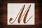 Reusable Large Script Cursive Letter "M" Stencil 11" x 8.5" - Custom, Elegant Design for Personalized Crafts...
