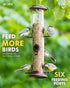 iBorn Metal Bird Feeder Hanging Wild Bird Seed Feeder for Mix Seed Blends Heavy Duty All Metal Coffee Finish,14 Inch 6 Port(Seed is not Included)...