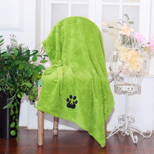 Extra Large Dog Towels for Drying Dogs Super Absorbent Soft Microfiber Pet Bath Grooming Towel for Dogs and Cats & Other Pets (XL-55" * 36", Green...