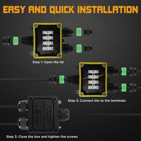 Junction Box - 3 Way-Y M20 IP68 Outdoor Electrical Box Waterproof, Wire Range Ø5-9mm Underground Electrical Junction Box, Open Splice Junction Box...