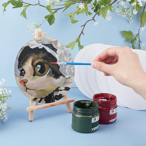 NBEADS 12 Pcs Round Painting Canvas Panels, Blank Canvas Drawing Boards for Oil & Acrylic Painting Students Artist Hobby Painters and Beginners, 1...