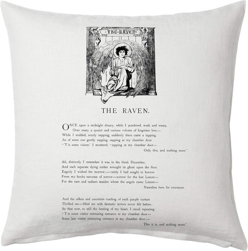 Universal Zone The Raven by Edgar Allan Poe Pillow Cover, Book Pillow Cover....