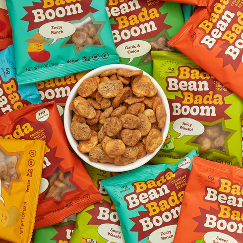 Bada Bean Bada Boom, Crunchy Roasted Broad Bean Snacks (Fava), High Protein, Vegan, Gluten-free - 110 Calorie Packs, Ranch, 1 Ounce (Pack of 24)...