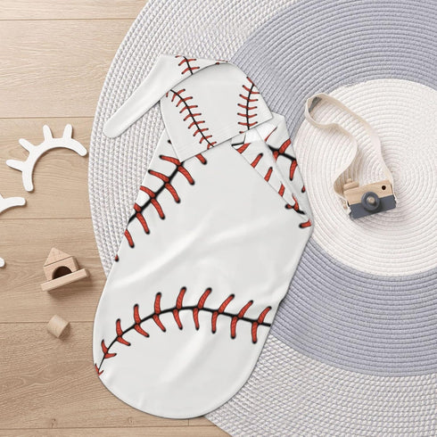 Sport Baseball Lace Pattern Baby Newborn Swaddle Blanket with Beanie Hat Set, 100% Cotton Receiving Blankets Sleep Sack for Boy & Girl Newborn Sho...