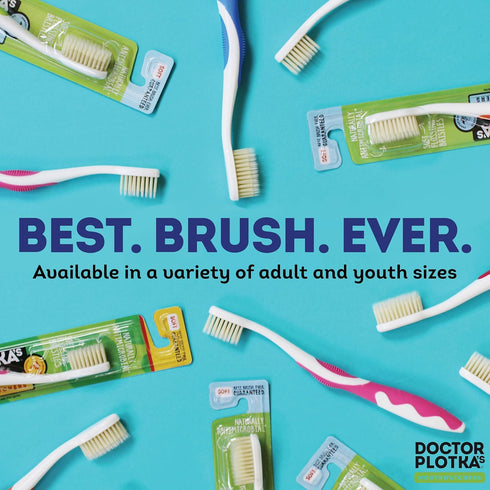 MOUTHWATCHERS Dr Plotkas Extra Soft Flossing Toothbrush and Whitening Toothpaste, Adult Manual Soft Toothbrush, Naturally Sourced Toothpaste, 1 To...