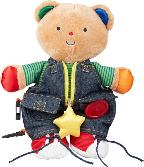 Melissa & Doug K's Kids - Teddy Wear Stuffed Bear Educational Toy - Plush Bear Zipper And Button Learning Toy for Toddlers...