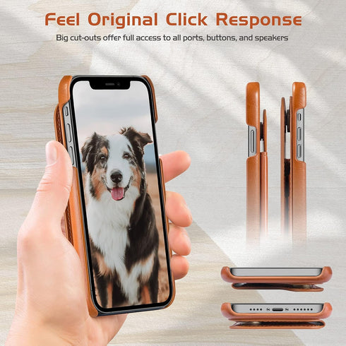 LOHASIC for iPhone 12 Pro Max Wallet Case, 5 Card Holder Phone Cover to Men Women, Premium PU Leather Credit Slot, Magnetic Clasp Kickstand Flip F...