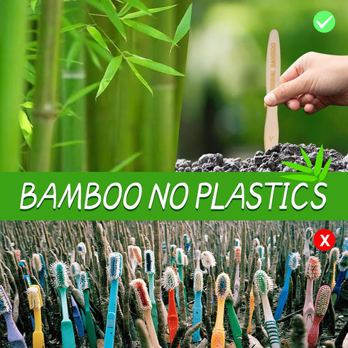 Toothbrushes Sustainable Biodegradable Eco-Friendly Natural Bamboo Charcoal Tooth Brush for BPA Free Soft Bristles, Dental Hygiene, Gum Care...