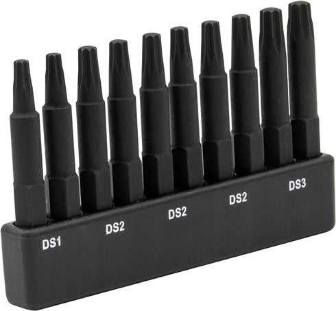 Double Square 8 Point Star Bit Set. Railer Premium S2 Steel 2 Inch 8 Spline Double Square Bit Set With A Storage Bit Holder (10pc Set)...