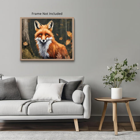 Posterizer 1 pcs- Beautiful red fox in the jungle-Art for Animal Lovers-Landscape & Nature Art- Gift for Men Women Entrepreneur Teens-Living Room ...