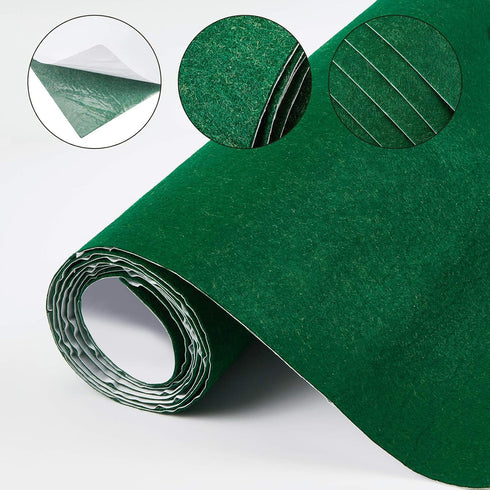 BENECREAT 15.7x78.7 Green Self-Adhesive Felt Fabric Shelf Liner for DIY Costume Making, St. Patrick Decorations, Jewelry Drawer Box Fabric Peel St...