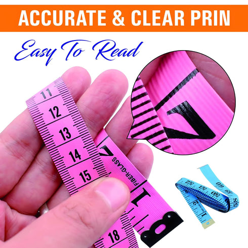 FM Mart Tape Measure, Soft Ruler Measuring Tape for Body Weight Loss, Fabric Sewing Tailor Cloth Vinyl Measurement Tape, 60-Inch Double Scale Rule...