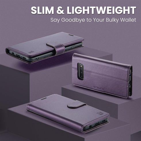 for Samsung Galaxy S10 6.1"(NON S10e,S10+) Wallet Case with RFID Blocking Credit Card Holder, PU Leather Flip Kickstand Protective Shockproof Cove...