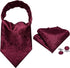 Barry.Wang Ascot Ties Cravat Tie Men Paisley Plaid Scarf Self Tie Pocket Square Cufflinks Set Wedding Party...